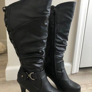 black heel boots